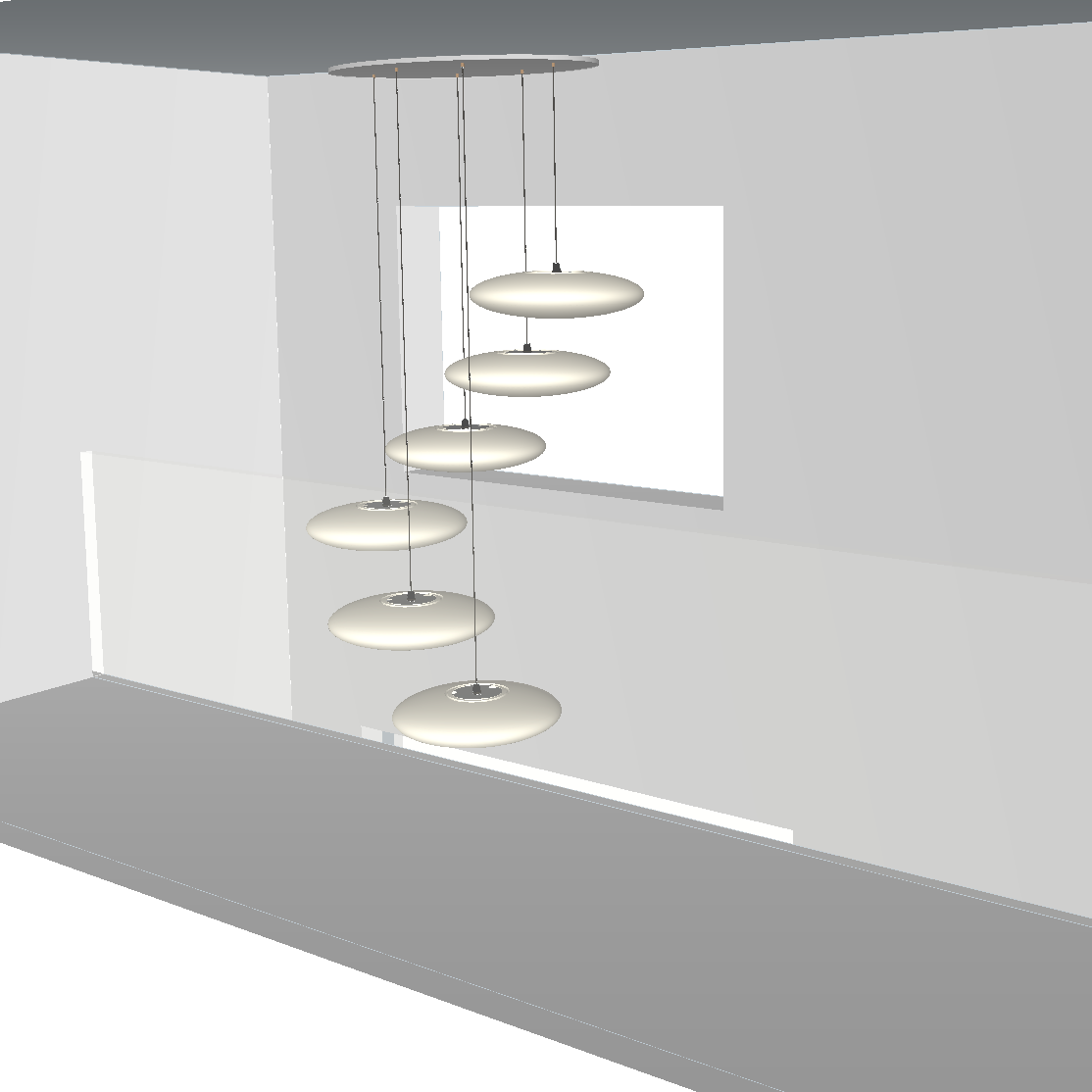 Ethel Oval 6 Drop Suspension Lamp