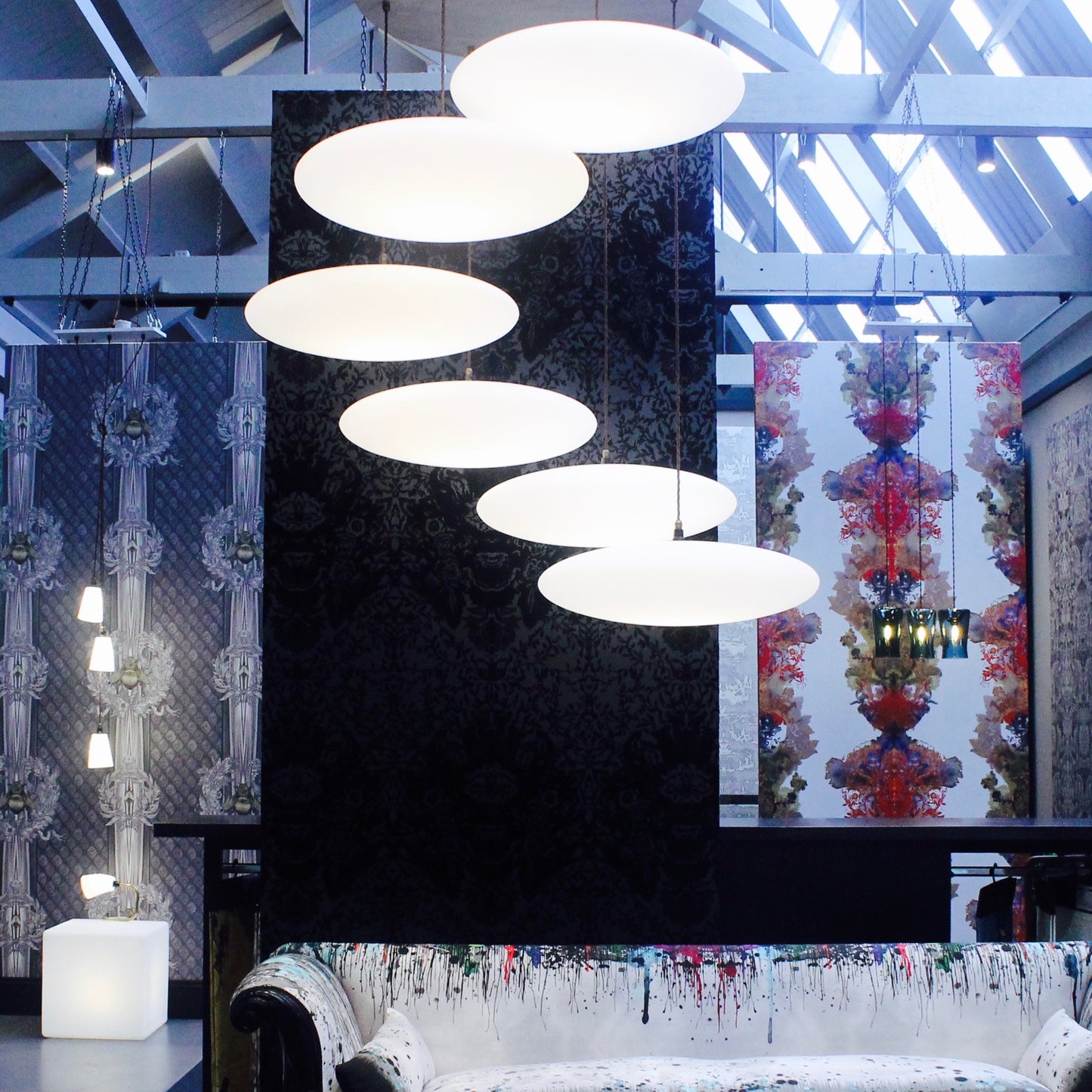 Ethel Oval 6 Drop Suspension Lamp