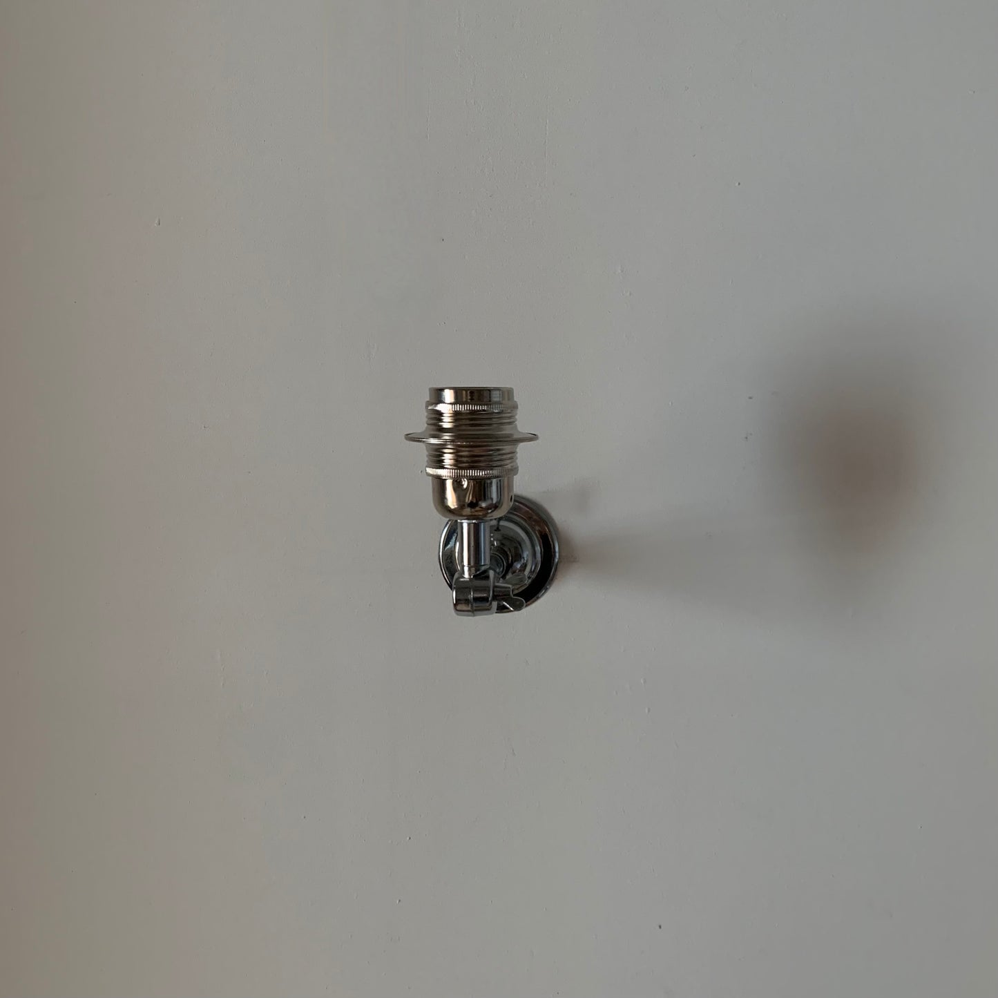 Metal ceiling or wall lamp silver, solid retro knuckle.