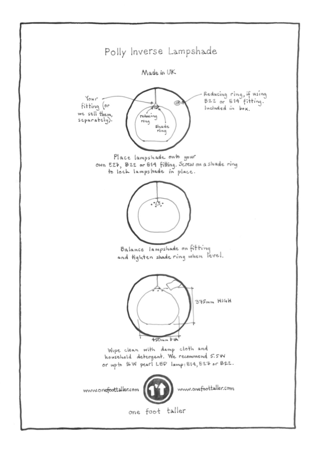 Polly Inverse Lampshade Instructions