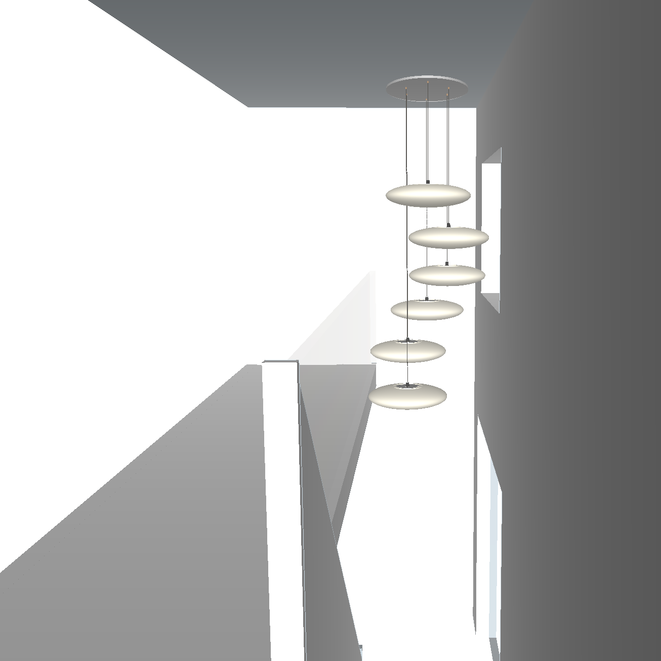Ethel Oval 6 Drop Suspension Lamp