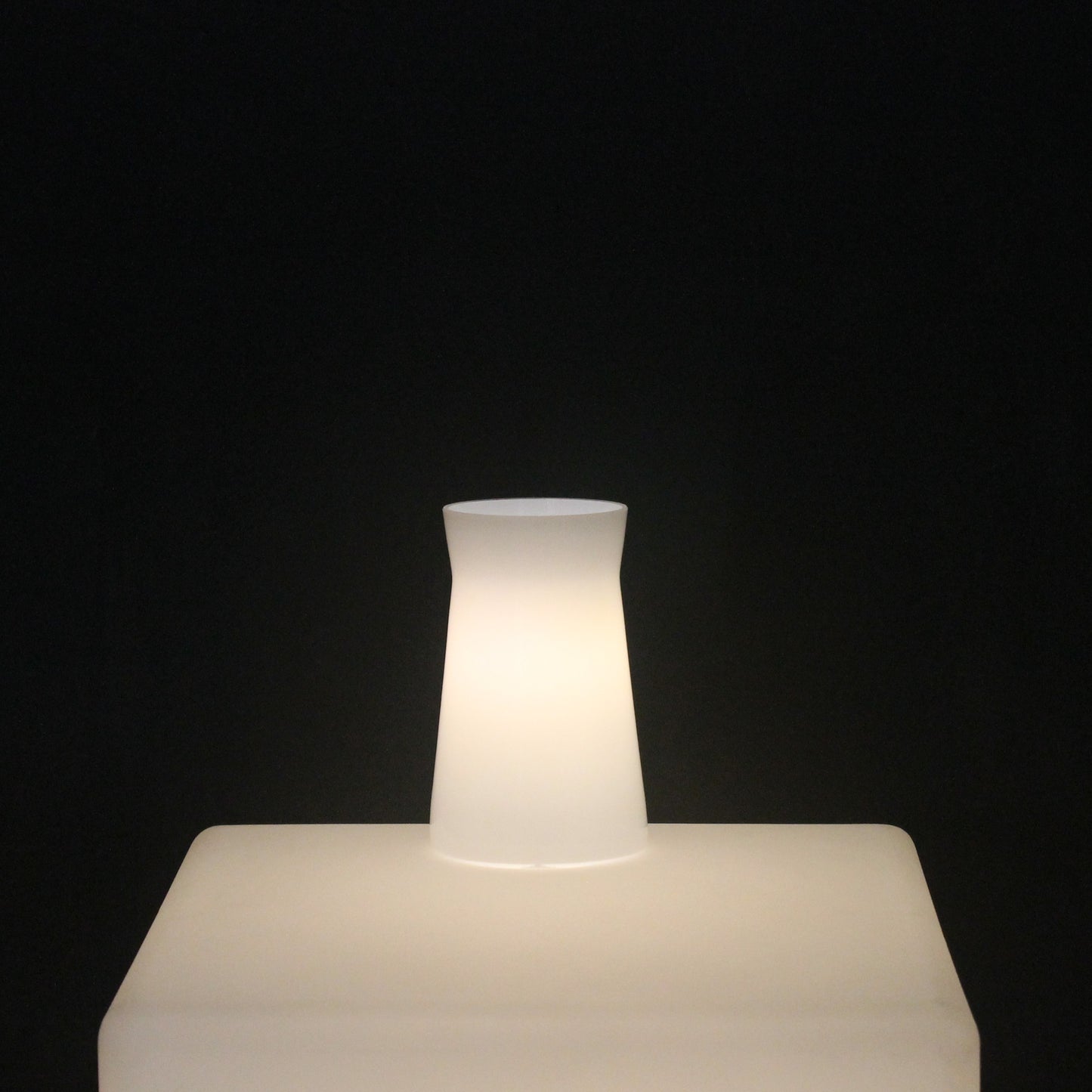 Waisted Table Lamp. Simple elegant table lighting. White glass lamp. Hand made in UK