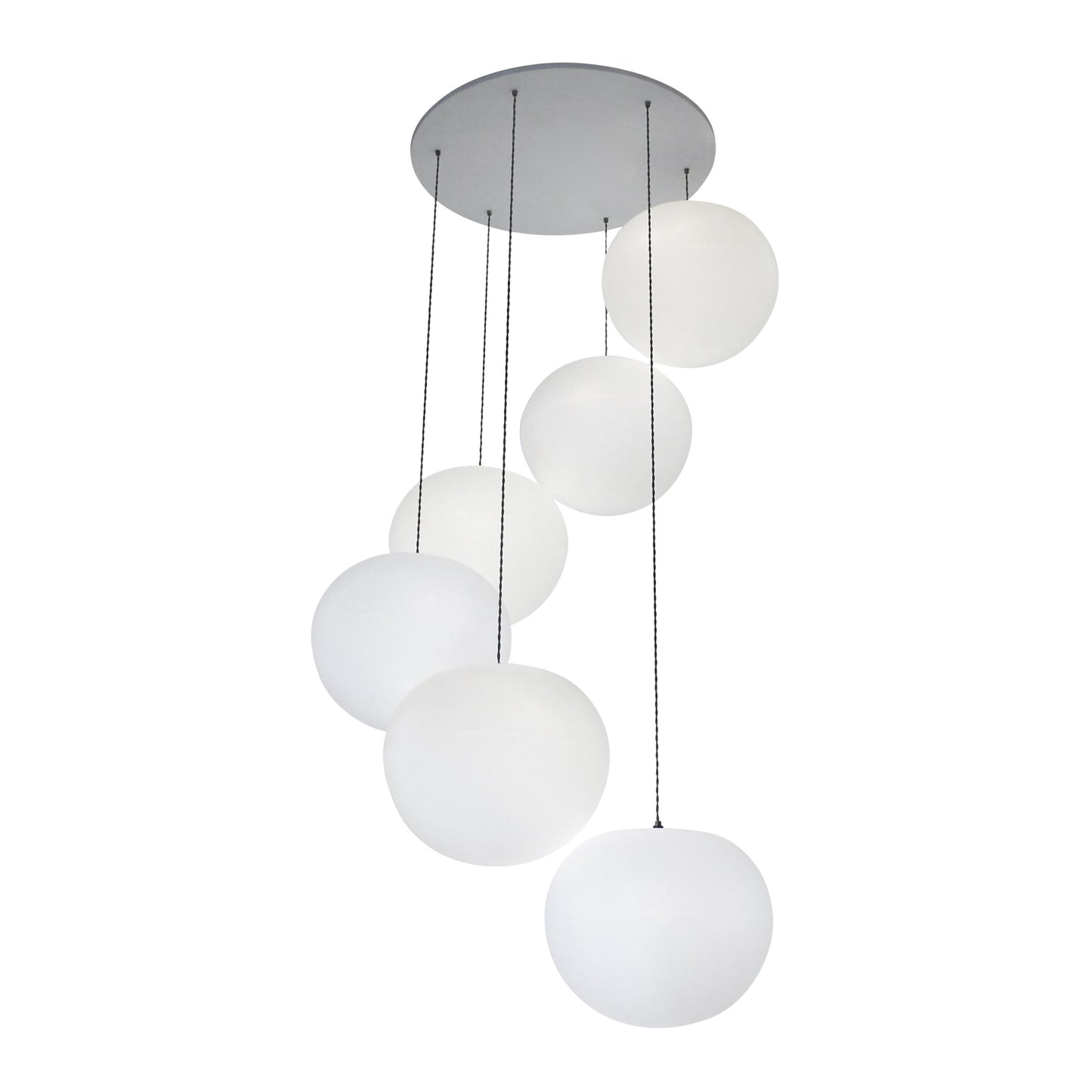 Polly Standard 6-Drop Suspension, One Foot Taller lighting, bright diffuse lighting, stairwell lighting, elegant pendant lighting,